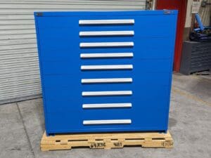 Vidmar Modular Storage Cabinet Tool Box 9 Drawer 60 x 27-1/2 x 59 Steel Blue