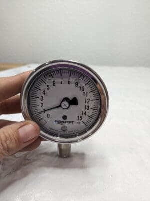 ASHCROFT Pressure Gauge: 2-1/2″ Dial, 0 to 15 psi, 1/4″ Thread, NPT 94473
