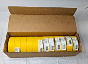 CASE of 12 Presco Taffeta Yellow Roll Flagging Tapes 1-3/16" x 300 Ft TFY