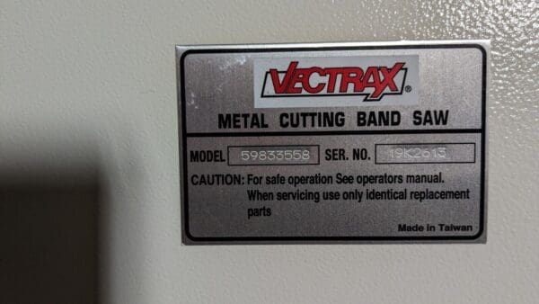 Vectrax 9 x 16″ Manual Horizontal Bandsaw Step Pulley & Variable-Speed Damaged