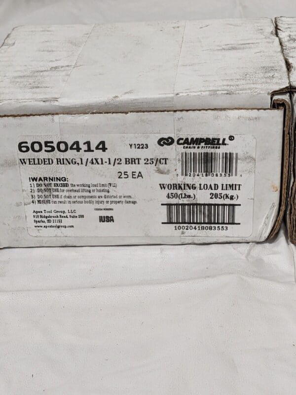 CAMPBELL 1/4 Inch Wire Size Welding Ring Qty 50 6050414