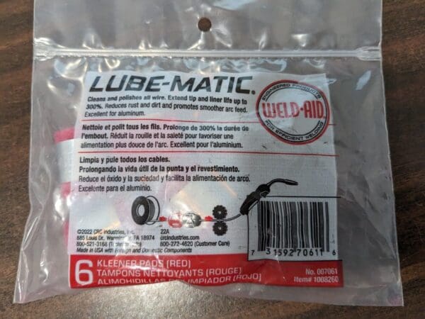 4pk of Lube Matic Wire Cleaner Pads WEL007061