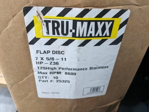 TRU-MAXX Flap Discs qty 10 5/8-11 Hole 36 Grit 25325