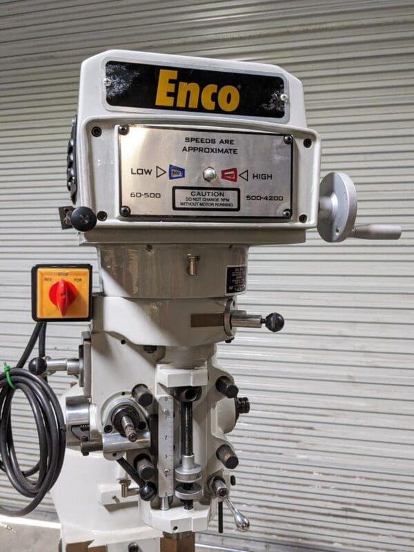 Enco 9 x 49 Variable Speed Knee Mill R8 Taper 3 HP 220v 3 Ph 414-2290 Damage