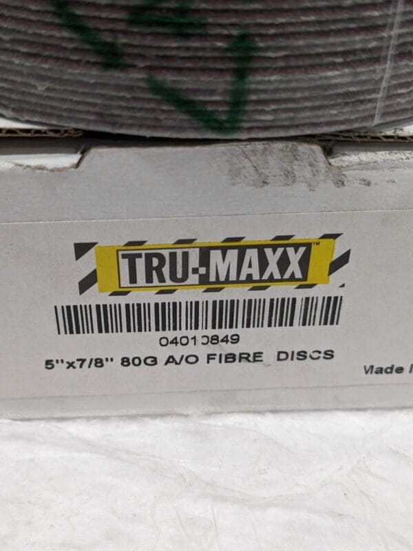 TRU-MAXX Fiber Disc: 5" Disc Dia, 7/8" Hole, Arbor Hole, 80G Qty 25 04010849