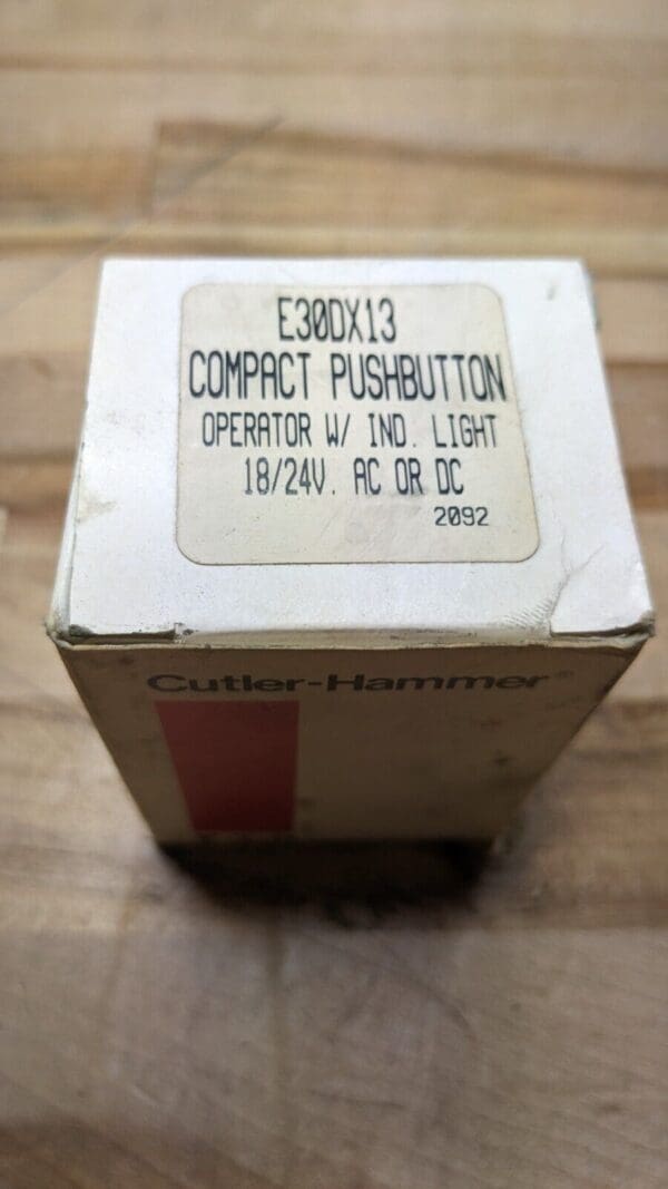 Eaton E30DX13 Compact Push Button Operator w/ Ind Lamp 18/24 VAC / DC