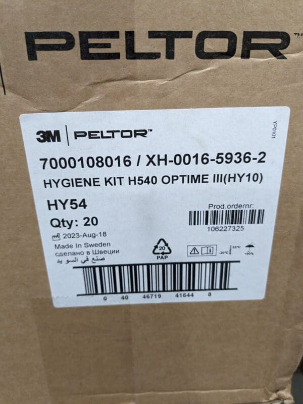 3m Peltor Hygiene Kit H540 Optime 111 (HY10) Qty 20 7000108016