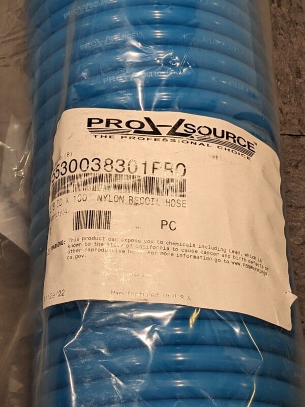 PRO-SOURCE Coiled & Self Storing Hose: 3/8″ ID, 100' Long 5530038301PRO