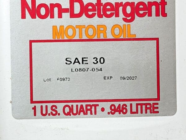 BOX OF 12 LUBRIPLATE Non-Detergent Motor Oil SAE 30 (1 QTS Bottles) L0807-054