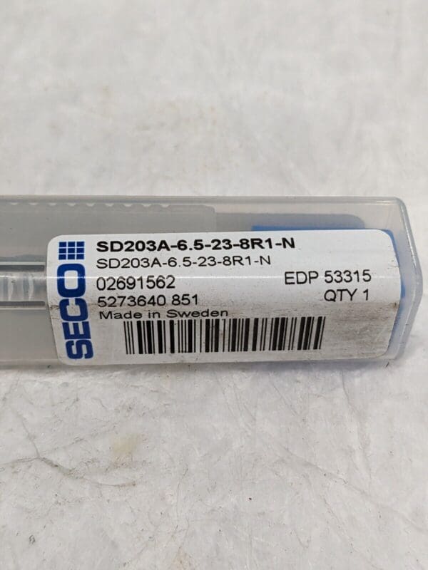 SECO Screw Machine Length Drill Bit: 6.50 mm Dia, 140º 02691562