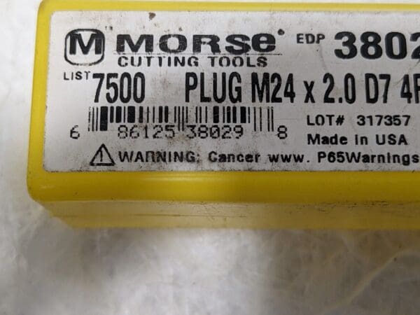 morse tools M24–2MM D7 4FL HSS HAND TAP MT3838029