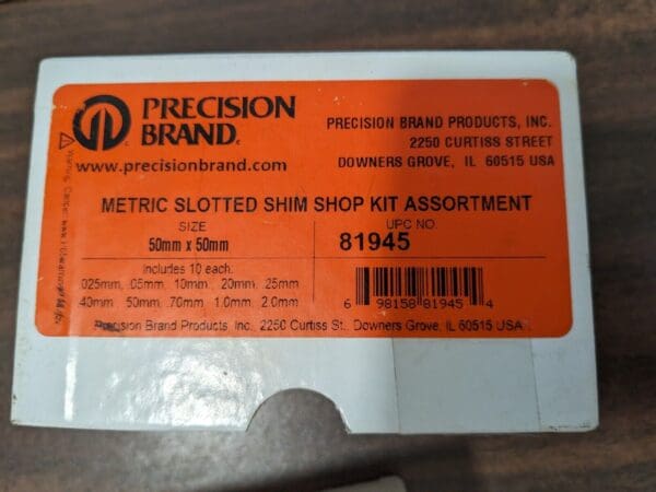PRECISION BRAND 100 Piece Stainless Slotted Shim Assortment 81945